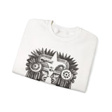 Mirrored Aztec Warriors in Glyph Style Unisex Sweatshirt