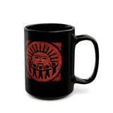 Radiant Tribal Sun Worship Inca Style Black Mug