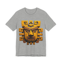 Ancient Andean Warrior Mask Golden Glyph Style Unisex T-Shirt