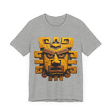 Ancient Andean Warrior Mask Golden Glyph Style Unisex T-Shirt