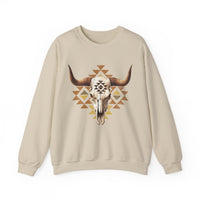 Tribal Bull Skull Earth Symbol Illustration Unisex Sweatshirt