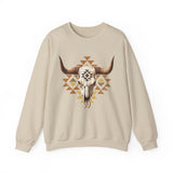 Tribal Bull Skull Earth Symbol Illustration Unisex Sweatshirt