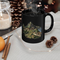 Andean Heritage Machu Picchu Village Black Mug