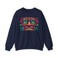 Neon Aztec Mask God Illustration Unisex Sweatshirt