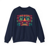Neon Aztec Mask God Illustration Unisex Sweatshirt