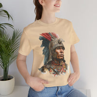 Inca Warrior Watercolor Art and Tribal Pattern Unisex T-Shirt
