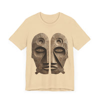 Wooden Andean Duality Totem Faces Tribal Symbol Unisex T-Shirt