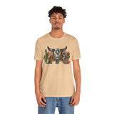 Sunset Desert Scene with Aztec Tribal Skull Unisex T-Shirt