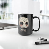 Adorable Tribal Aztec Skull Glow Black Mug