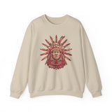 Aztec Sun Chief Feather Headdress Unisex Sweatshirt