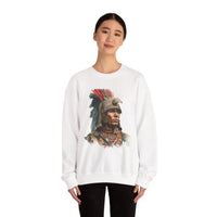 Inca Warrior Watercolor Art and Tribal Pattern Unisex Sweatshirt