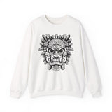 Aztec-Inspired Tlaloc God Tribe Graphic Unisex Sweatshirt