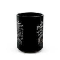 Aztec Serpent Quetzalcoatl Tribal Design Black Mug