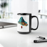 Machu Picchu Minimalist Sacred City Black Mug
