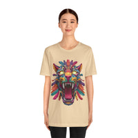 Rainbow Jaguar Mask Comic Style Unisex T-Shirt