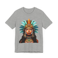 Aztec Royal Warrior Queen Portrait Illustration Unisex T-Shirt