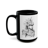 Young Jaguar Warrior Sketch Black Mug