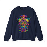 Psychedelic Mesoamerican Totem Mask Unisex Sweatshirt