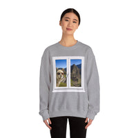 Funny Llama at the Window with Machu Picchu View Unisex Sweatshirt