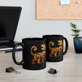 Aztec Jaguar Warrior Glyph Symbol Black Mug