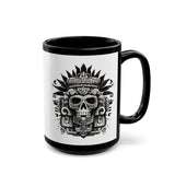Ah Puch Death God Petroglyph Skull Black Mug