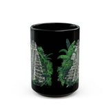 Ancient Mayan Jungle Temple Steps Black Mug