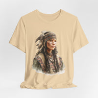 Inca Warrior Woman with Feathered Headdress Watercolor Unisex T-Shirt