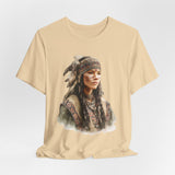 Inca Warrior Woman with Feathered Headdress Watercolor Unisex T-Shirt