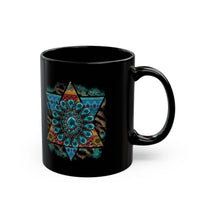 Wild Aztec Turquoise Amulet Illustration Black Mug
