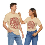 Pre-Hispanic Warrior Symbol Red Glyph Unisex T-Shirt