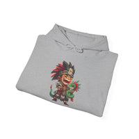 Chibi Aztec Warrior with Baby Quetzalcoatl Serpent Unisex Hoodie