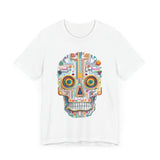 Neon Circuit Aztec Skull Cartoon Style Unisex T-Shirt