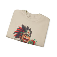 Chibi Aztec Warrior with Baby Quetzalcoatl Serpent Unisex Sweatshirt