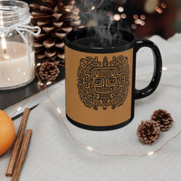 Mythic Mayan God Symbol Black Mug