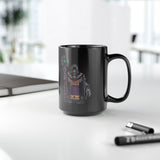 Cyber Temple Techno Priest Pixel Art Black Mug