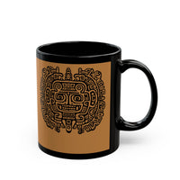 Mythic Mayan God Symbol Black Mug