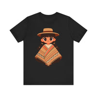 Cartoon Girl in Traditional Poncho Peru Unisex T-Shirt