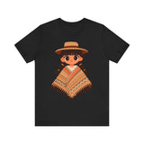 Cartoon Girl in Traditional Poncho Peru Unisex T-Shirt
