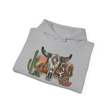 Sunset Desert Scene with Aztec Tribal Skull Unisex Hoodie