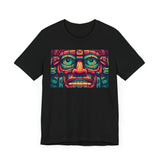 Neon Aztec Mask God Illustration Unisex T-Shirt