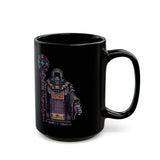 Cyber Temple Techno Priest Pixel Art Black Mug