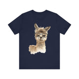 Cute Alpaca With Glasses Watercolor Illustration Unisex T-Shirt