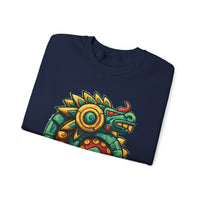 Colorful Quetzalcoatl Sun Serpent Glyph Style Unisex Sweatshirt
