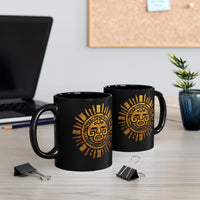 Inti Inca Sun God Petroglyph Symbol Black Mug