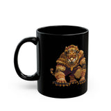 Pixel Art Mayan Jaguar Warrior Black Mug