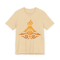 Tribal Volcano Spiral Smoke Glyph Style Unisex T-Shirt