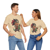 Chibi Aztec Warrior with Baby Quetzalcoatl Serpent Unisex T-Shirt