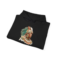 Maya Elder Warrior Watercolor Portrait Unisex Hoodie