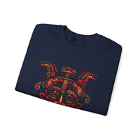 Aztec Fire Warrior Mask Unisex Sweatshirt