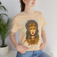 Golden Aztec Warrior Queen Illustration Unisex T-Shirt